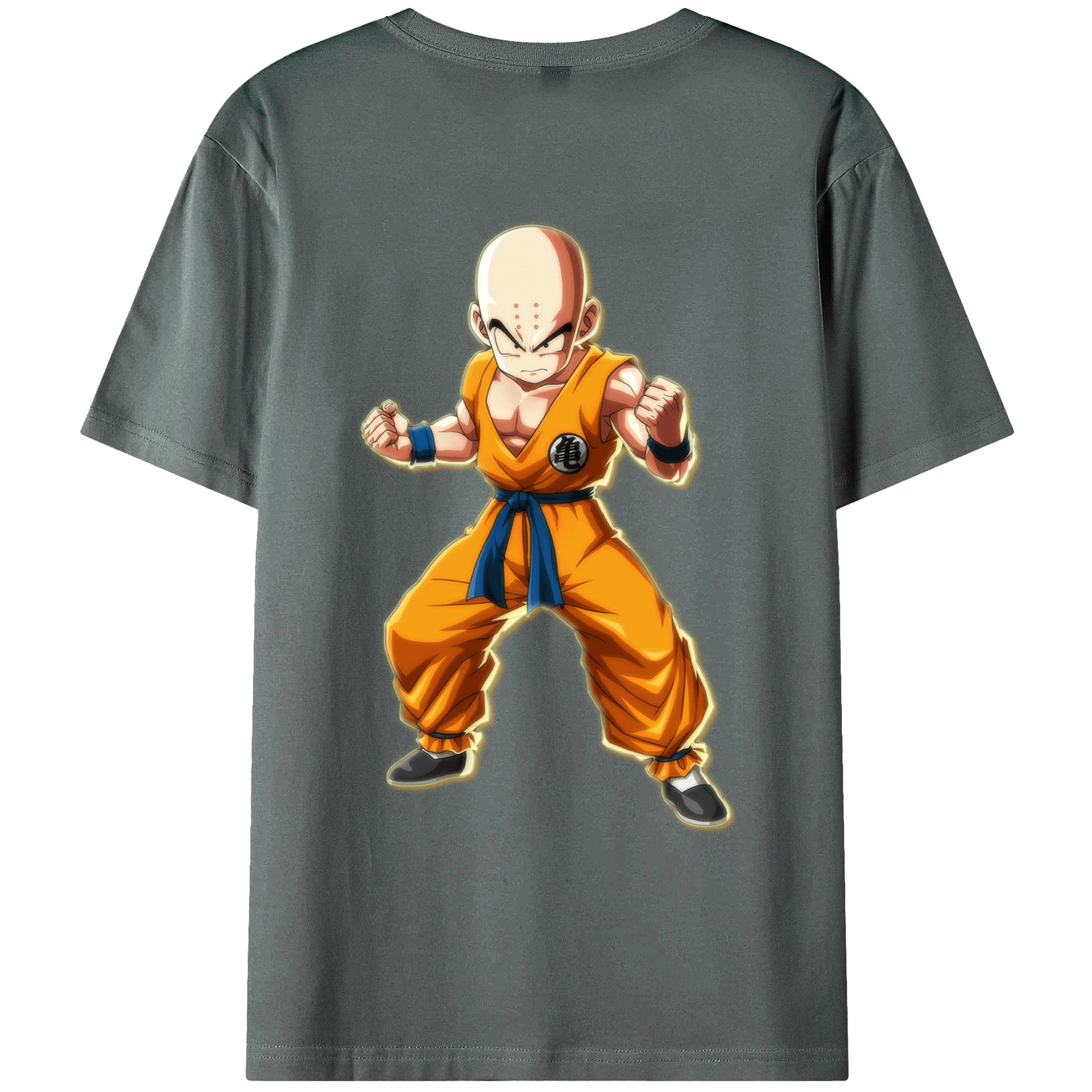 （画像用） ドラゴンボール クリリン DRAGON BALL krillin 綿100％ メンズ半袖Tシャツ（バックプリント） 通気性